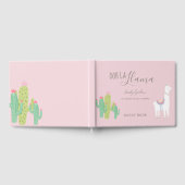 オーララマ赤ちゃんシャワーかわいいピンクの多肉植物 ゲストブック (全面)