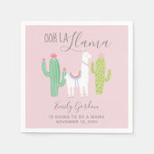 オーララマ赤ちゃんシャワーかわいいピンク&ブラウンシンプル スタンダードカクテルナプキン (正面)