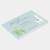 オーララマ赤ちゃんシャワー青い多肉性可愛い ゲストブック (コーナー)