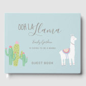 オーララマ赤ちゃんシャワー青い多肉性可愛い ゲストブック (正面)