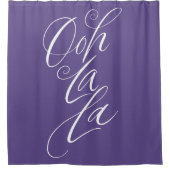 オーララレタリングウルトラバイオレットパープルイヤー シャワーカーテン (正面)