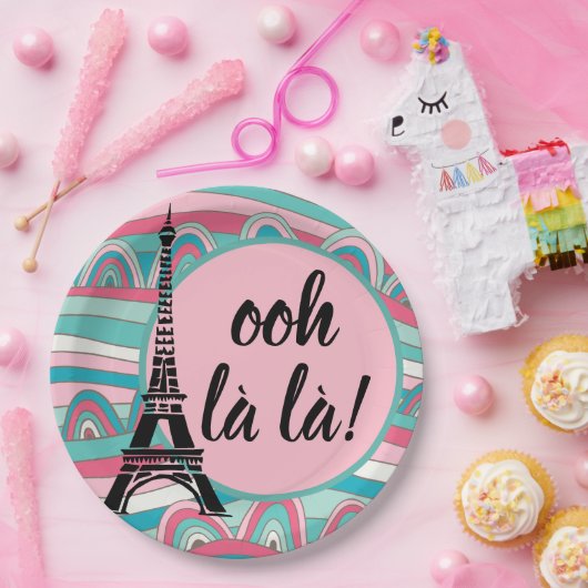 オーララ/モノグラムシックフランスのエッフェルタワー ペーパープレート (パーティー)