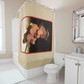 オーランズイエローコーラルピンク写真フローラタン シャワーカーテン (インサイチュ)