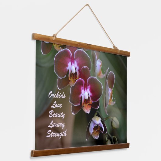 オーランズエキゾチックなマルーンフローラフォトフローラ 吊り下げ型タペストリー (傾斜あり)
