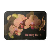 オーランズコーラルピンクフォトフローラブラック バスマット (正面)