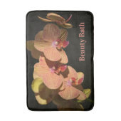 オーランズコーラルピンクフォトフローラブラック バスマット (正面縦)