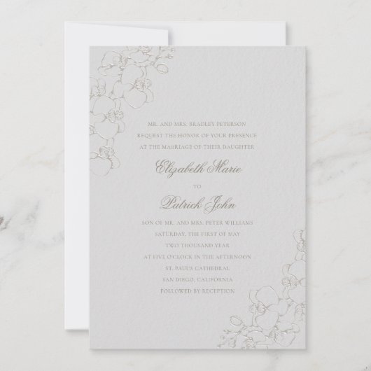 オーランズシルキーフォーマルアイボリー伝統的2結婚s 招待状 (正面)