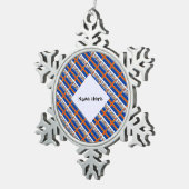 オーランダーオーランド諸島国旗のタイルパーソナライズされた張り スノーフレークピューターオーナメント (右)