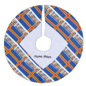 オーランダーオーランド諸島国旗のタイルパーソナライズされた張り フェイクリネンツリースカート (正面)