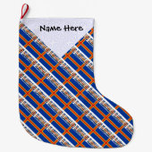 オーランダーオーランド諸島国旗のタイルパーソナライズされた張り ラージクリスマスストッキング (正面)