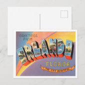 オーランドからの挨拶，フロリダヴィンテージ旅行 ポストカード (正面/裏面)