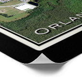 オーランドインターナショナルエアポートフロリダ衛星地図ポスター ポスター (角)