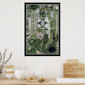 オーランドインターナショナルエアポートフロリダ衛星地図ポスター ポスター (キッチン)