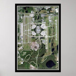 オーランドインターナショナルエアポートフロリダ衛星地図ポスター ポスター