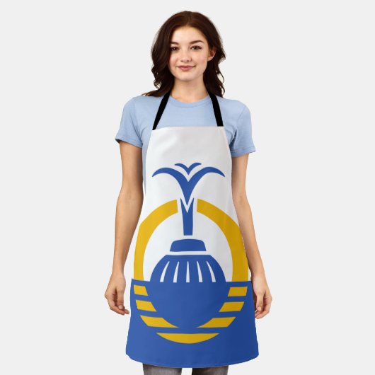 オーランドシティ国旗のエプロン エプロン (着用した状態)