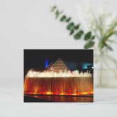 オーランドテーマパーク噴水が夜にライトアップ ポストカード (スタンド正面)