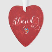 オーランドハート州旗、フィンランド、アラン諸島 オーナメント (正面)