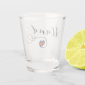 オーランドハート州旗、フィンランド、アラン諸島 ショットグラス (裏面)