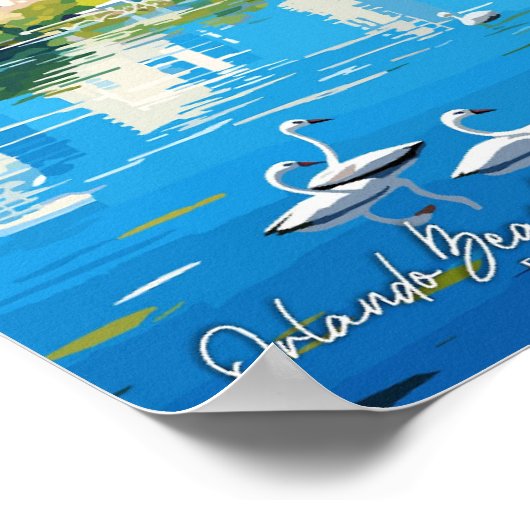 オーランドビーチフロリダヴィンテージ旅行イラストレーション ポスター (角)