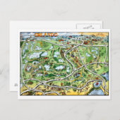 オーランドフロリダの漫画の地図の郵便はがき ポストカード (正面/裏面)