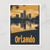 オーランドフロリダアートヴィンテージトラベルイラストレーション ポストカード (正面)