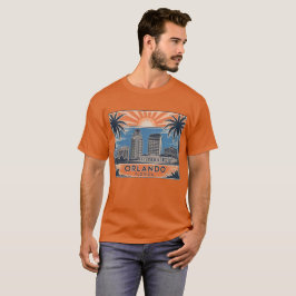 オーランドフロリダスカイラインミッドセンチュリーヴィンテージスタイル Tシャツ