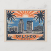 オーランドフロリダスカイラインヴィンテージトラベルシティスケープ ポストカード (正面)