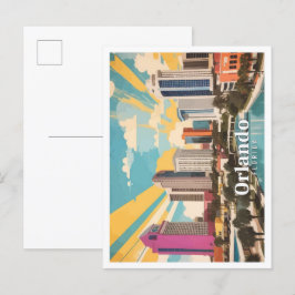 オーランドフロリダポップ・アートのUSAアートトラベルイラストレーション ポストカード