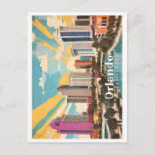 オーランドフロリダポップ・アートのUSAアートトラベルイラストレーション ポストカード (正面)