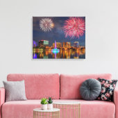 オーランドフロリダレイクエオラ花火&噴水 キャンバスプリント (インサイチュ (リビング))