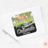 オーランドフロリダヴィンテージ旅行ポスター スクエアシール (封筒)