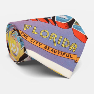 オーランドフロリダFLの古いヴィンテージ旅行記念品 ネクタイ