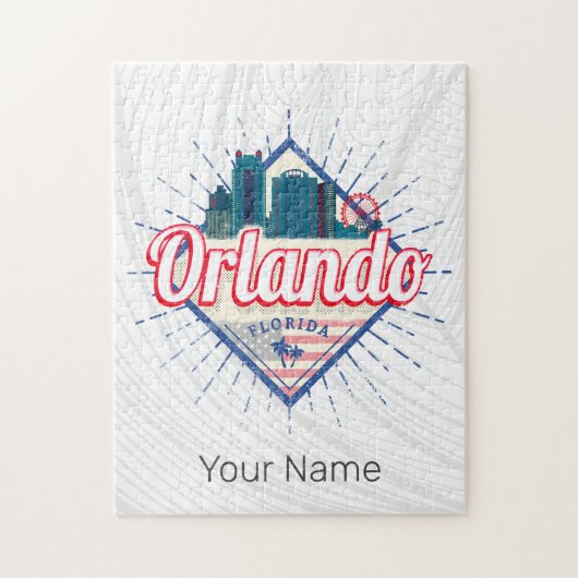 オーランドフロリ統一されたダ州スカイラインヴィンテージUSA ジグソーパズル (縦)