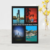 オーランドマイアミサウスビーチフロリダコラージュ誕生日 カード (黄色い花)