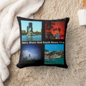 オーランドマイアミ南ビーチコラージュ クッション (ブランケット)