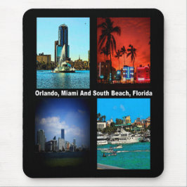 オーランドマイアミ南ビーチコラージュ マウスパッド