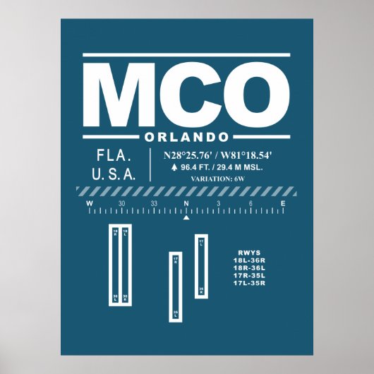オーランド国際空港 MCO ポスター (正面)