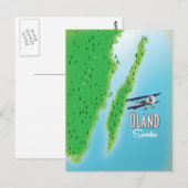 オーランド島 スウェーデン 島の地図 ポストカード (正面/裏面)