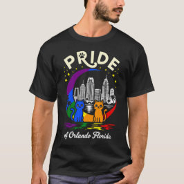 オーランド市 フロリダ 猫 レインボーフラッグ 誇り Tシャツ