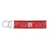 オーランド諸島の旗ハートラブ 赤 カスタマイズテキスト リストバンドキーホルダー (鍵左)