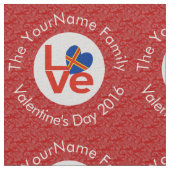 オーランド諸島の旗ハートLOVE 赤 個人用テキスト ファブリック (クローズアップ)