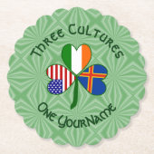 オーランド諸島アイルランドUSAシャムロパーソナライズされたック ペーパーコースター (正面)