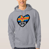 オーランド諸島国コードフラグハート パーカ (正面)