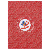 オーランド諸島国旗のハート紅色 テーブルクロス (正面)