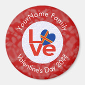 オーランド諸島赤恋パーソナライズされた旗 マグネット (正面)