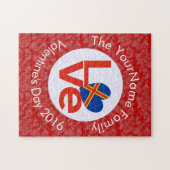 オーランド諸島赤文字LOVEフラグパーソナライズされた ジグソーパズル (横)