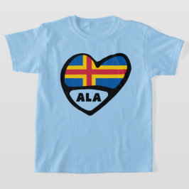 オーランド諸島 国コード フラグ ハート Tシャツ