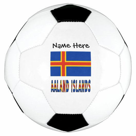 オーランド諸島 Ålander 旗 個人名入り サッカーボール (正面)