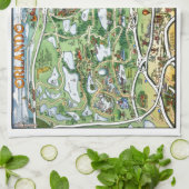 オーランド・フロリダのマンガの地図 キッチンタオル (折り畳み)