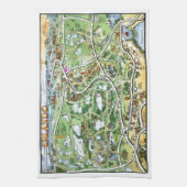 オーランド・フロリダのマンガの地図 キッチンタオル (縦)